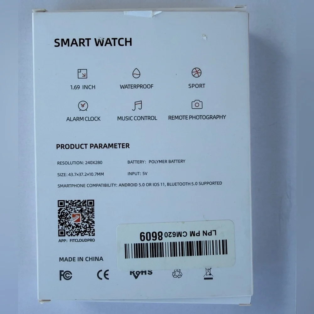 MorePro H56 Smartwatch Fitness Tracker Black New in Box Heart Rate BP Sleepy